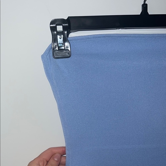 Zara Elegant Blue Ruffle Hem Skirt - Picture 3 of 5